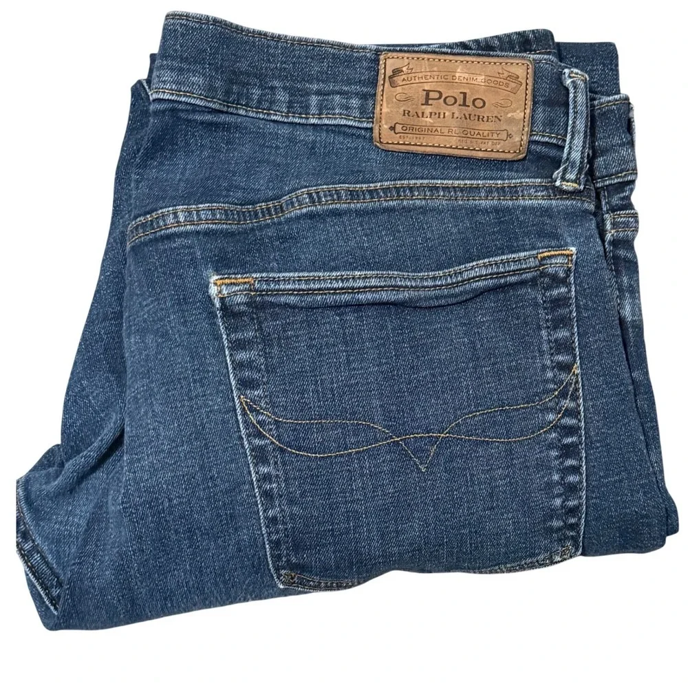 Polo Ralph Lauren Mens‎ Straight Leg Dark Wash Denim Jeans Size 36X32